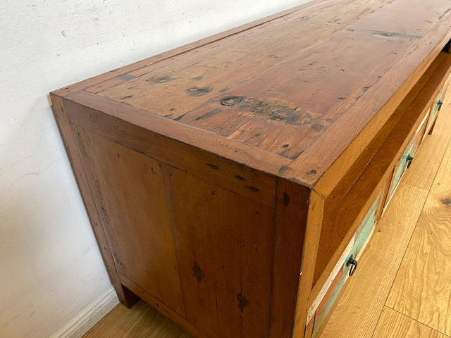 Boatwood by WMK I Handgefertigtes 150cm langes TV-Lowboard aus altem Bootsholz I nachhaltiges Unikat aus massivem Teakholz I Sideboard Kommode Bank Board Anrichte Bootsmöbel Rostock Bayern Düsseldorf