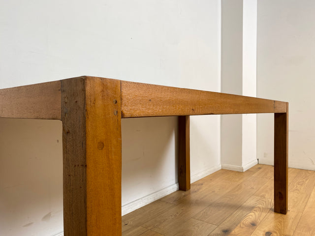 Boatwood by WMK # Einzigartiger 170x88cm großer Esstisch aus altem Bootsholz, ein handgefertigtes Unikat aus massivem Teakholz # blauer Tisch Esszimmertisch Holztisch Küchentisch Gastro Dining Table