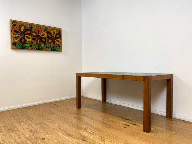 Boatwood by WMK # Einzigartiger 170x88cm großer Esstisch aus altem Bootsholz, ein handgefertigtes Unikat aus massivem Teakholz # blauer Tisch Esszimmertisch Holztisch Küchentisch Gastro Dining Table