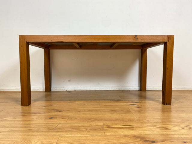 Boatwood by WMK # Einzigartiger 170x88cm großer Esstisch aus altem Bootsholz, ein handgefertigtes Unikat aus massivem Teakholz # blauer Tisch Esszimmertisch Holztisch Küchentisch Gastro Dining Table