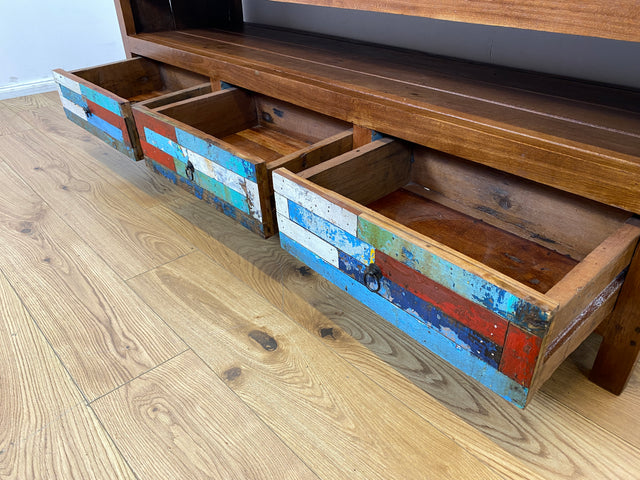 Boatwood by WMK I Besonders schönes 180 cm langes TV Lowboard aus altem Bootsholz I nachhaltiges & handgefertigtes Unikat I Teakholz massiv I Kommode Bank Board Anrichte Bootsmöbel Rostock Bremen Sylt