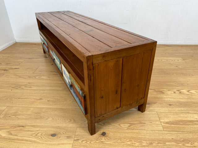 Boatwood by WMK I Besonders schönes 180 cm langes TV Lowboard aus altem Bootsholz I nachhaltiges & handgefertigtes Unikat I Teakholz massiv I Kommode Bank Board Anrichte Bootsmöbel Rostock Bremen Sylt