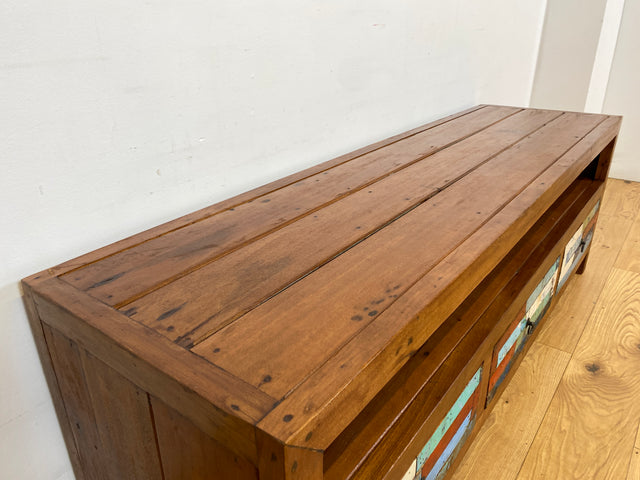 Boatwood by WMK I Besonders schönes 180 cm langes TV Lowboard aus altem Bootsholz I nachhaltiges & handgefertigtes Unikat I Teakholz massiv I Kommode Bank Board Anrichte Bootsmöbel Rostock Bremen Sylt