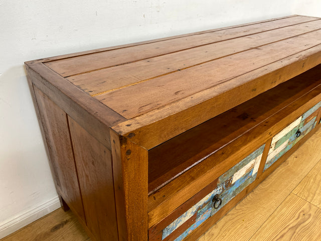 Boatwood by WMK I Besonders schönes 180 cm langes TV Lowboard aus altem Bootsholz I nachhaltiges & handgefertigtes Unikat I Teakholz massiv I Kommode Bank Board Anrichte Bootsmöbel Rostock Bremen Sylt