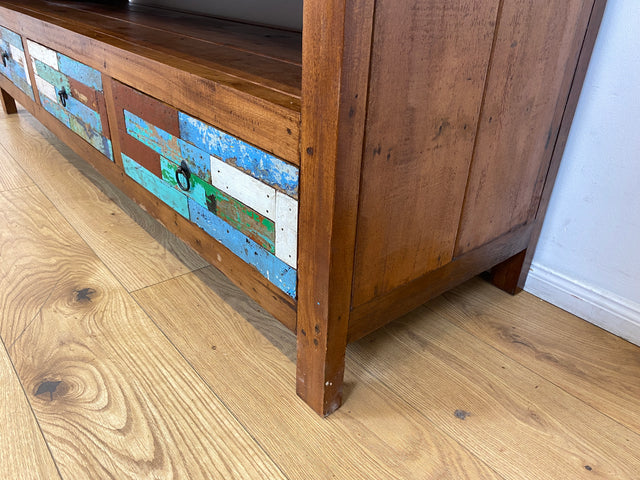 Boatwood by WMK I Besonders schönes 180 cm langes TV Lowboard aus altem Bootsholz I nachhaltiges & handgefertigtes Unikat I Teakholz massiv I Kommode Bank Board Anrichte Bootsmöbel Rostock Bremen Sylt