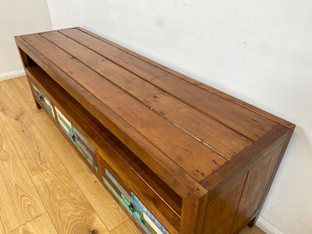 Boatwood by WMK I Besonders schönes 180 cm langes TV Lowboard aus altem Bootsholz I nachhaltiges & handgefertigtes Unikat I Teakholz massiv I Kommode Bank Board Anrichte Bootsmöbel Rostock Bremen Sylt