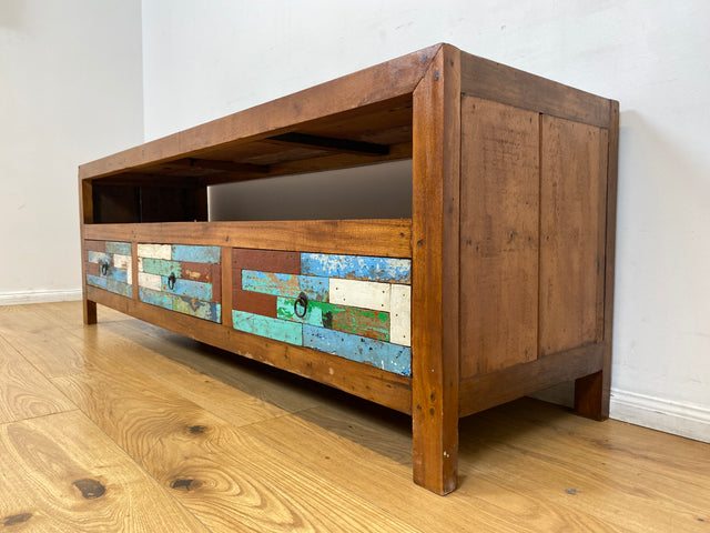 Boatwood by WMK I Besonders schönes 180 cm langes TV Lowboard aus altem Bootsholz I nachhaltiges & handgefertigtes Unikat I Teakholz massiv I Kommode Bank Board Anrichte Bootsmöbel Rostock Bremen Sylt