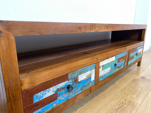 Boatwood by WMK I Besonders schönes 180 cm langes TV Lowboard aus altem Bootsholz I nachhaltiges & handgefertigtes Unikat I Teakholz massiv I Kommode Bank Board Anrichte Bootsmöbel Rostock Bremen Sylt