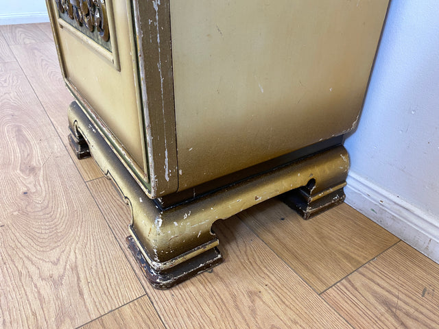 WMK I Wunderschöner jedoch abgerockter 1930er Jahre Art Deco Nachttisch mit Schublade I Nachtschrank Nachtkommode Nachtschränkchen Kommode Beistelltisch Antik Vintage Shabby Chic Berlin Leipzig Köln