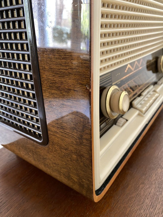 WMK Stilvolles und funktionierendes Mid-Century Radio Typ Sultan 20 200 von Blaupunkt # Rundfunkempfänger Musiktruhe UKW Röhrenradio Dekoration Musik Retro Vintage 50er 60er # Versand möglich