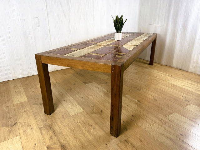 Boatwood by WMK # Imposanter Esstisch für 10-12 Personen (280x100cm) aus altem Bootsholz, ein handgefertigtes Unikat aus massivem Teakholz # Holztisch Tisch Tafel Esszimmertisch Gastro Konferenztisch