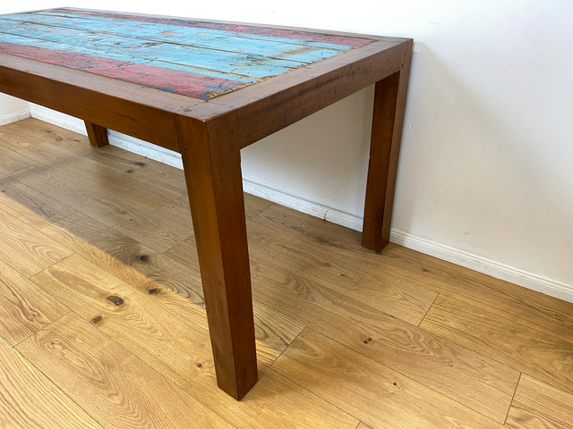 Boatwood by WMK I Besonders schöner 200x90cm großer Esstisch aus altem Bootsholz, ein handgefertigtes Unikat aus massivem Teakholz I Tisch Esszimmertisch Holztisch Küchentisch Gastro Dining Table