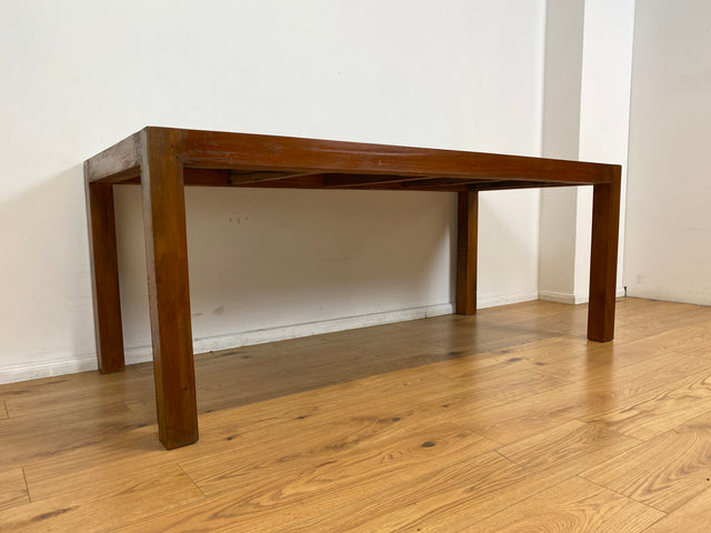 Boatwood by WMK I Besonders schöner 200x90cm großer Esstisch aus altem Bootsholz, ein handgefertigtes Unikat aus massivem Teakholz I Tisch Esszimmertisch Holztisch Küchentisch Gastro Dining Table