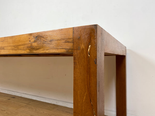 Boatwood by WMK I Imposanter 280x100cm großer Esstisch aus altem Bootsholz I handgefertigtes Unikat I Teakholz massiv I Tisch Tafel Esszimmer Küchen Garten Holz Dining Table Patchwork Berlin Kiel Sylt