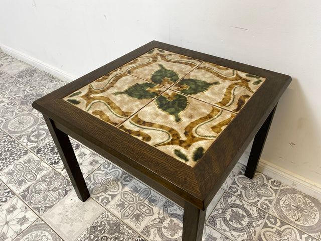 WMK Particularly beautiful and very well preserved Scandinavian coffee table with artistically designed tiles # Table Living room table Side table Tile table Sofa table Coffee table Vintage Mid-Century