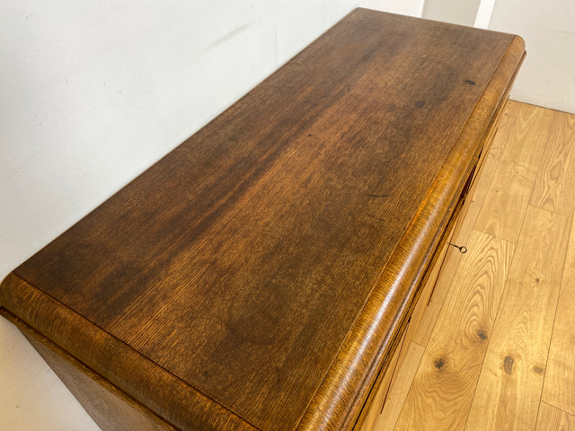 WMK I Made in SO36 I Wunderschöne 30er Jahre Art Deco Kommode aus vollem Holz mit Vitrine und Schubladen I Schrank Sideboard TV Lowboard Flurkommode Wäschekommode Vintage Antik Berlin Hamburg München