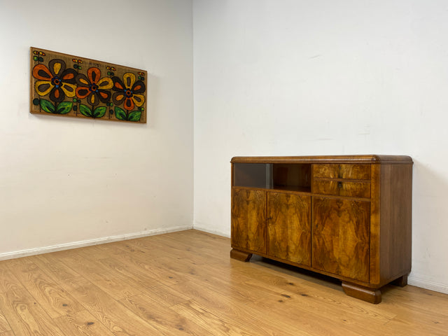 WMK I Made in SO36 I Wunderschöne 30er Jahre Art Deco Kommode aus vollem Holz mit Vitrine und Schubladen I Schrank Sideboard TV Lowboard Flurkommode Wäschekommode Vintage Antik Berlin Hamburg München