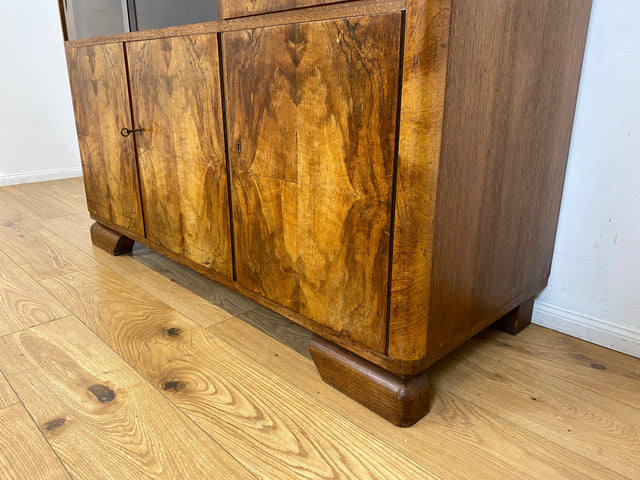 WMK I Made in SO36 I Wunderschöne 30er Jahre Art Deco Kommode aus vollem Holz mit Vitrine und Schubladen I Schrank Sideboard TV Lowboard Flurkommode Wäschekommode Vintage Antik Berlin Hamburg München