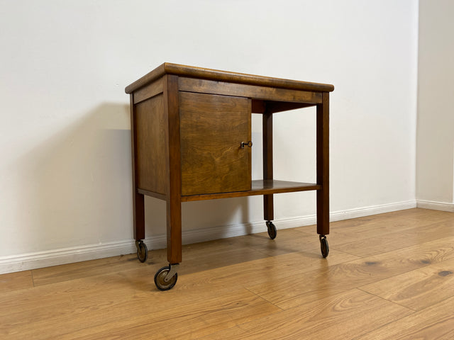 WMK # Beautiful 1930s Art Deco serving trolley on wheels with shelf &amp; lockable compartment # Tea trolley bar trolley side table coffee table trolley rolling cabinet bar bar dresser vintage # Shipping possible