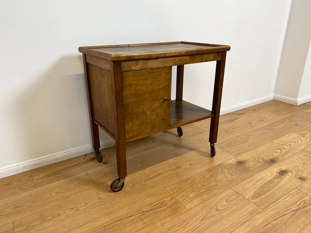 WMK # Beautiful 1930s Art Deco serving trolley on wheels with shelf &amp; lockable compartment # Tea trolley bar trolley side table coffee table trolley rolling cabinet bar bar dresser vintage # Shipping possible
