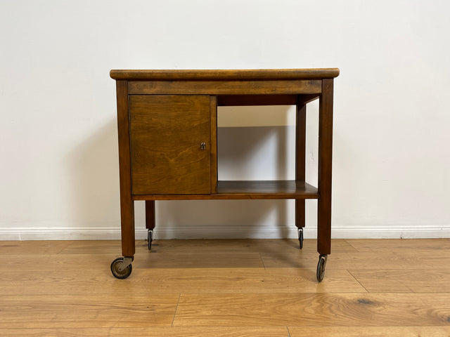 WMK # Beautiful 1930s Art Deco serving trolley on wheels with shelf &amp; lockable compartment # Tea trolley bar trolley side table coffee table trolley rolling cabinet bar bar dresser vintage # Shipping possible