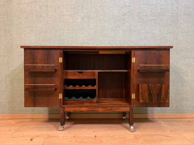 WMK Top Zustand! Edle & rare skandinavische Designerbar aus den 1960ern von Torbjörn Afdal in Palisander # Bar Barkommode Barschrank Hausbar Barwagen Tresen Vintage Danish Design Mid-Century Rosewood