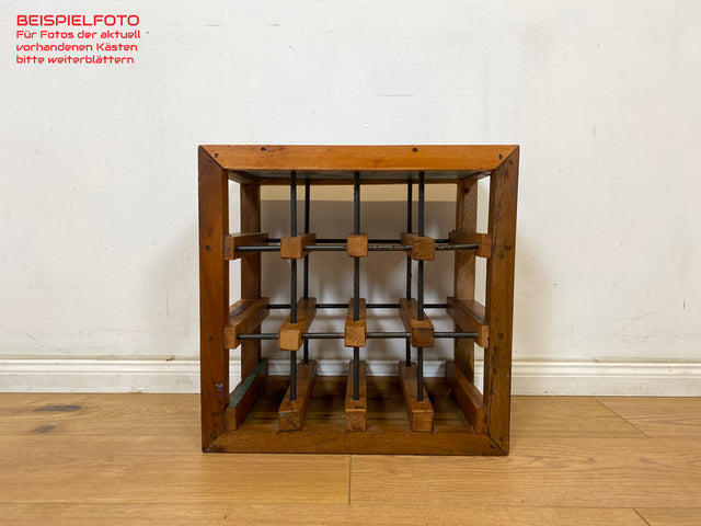 WMK 1/6 Unique wine rack for 12 bottles made of old boat wood, a handmade unique piece made of solid teak # Wine box bottle rack side table storage stool flower table wine rack teak