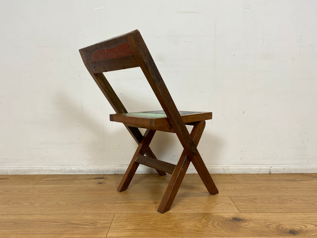 Boatwood by WMK # 4er Set besonderer Klappstühle aus altem Bootsholz I handgefertigte Unikate in original Farben I Stühle Küchenstuhle Holzstühle Campingstühle Balkonstühle Gartenstühle Berlin Bremen