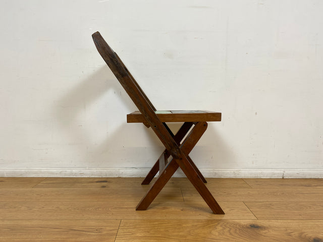 Boatwood by WMK # 4er Set besonderer Klappstühle aus altem Bootsholz I handgefertigte Unikate in original Farben I Stühle Küchenstuhle Holzstühle Campingstühle Balkonstühle Gartenstühle Berlin Bremen