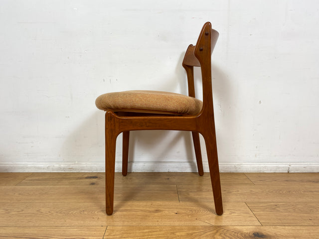 WMK I 4er Set skandinavischer Designer Stühle Model 49 von Erik Buck für O.D. Møbler I Teakholz I Esszimmerstühle Küchenstühle Chairs Danish Design Mid-Century Vintage Teak I Berlin Stuttgart Dresden