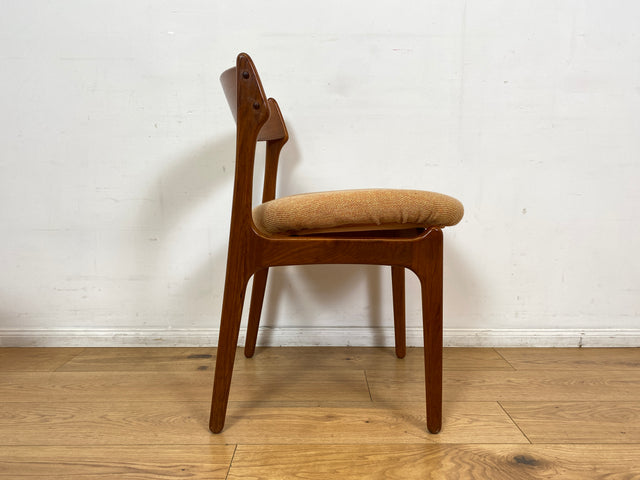 WMK I 4er Set skandinavischer Designer Stühle Model 49 von Erik Buck für O.D. Møbler I Teakholz I Esszimmerstühle Küchenstühle Chairs Danish Design Mid-Century Vintage Teak I Berlin Stuttgart Dresden