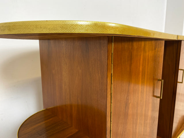 WMK I Ein Unikat I Einzigartige 50er Jahre Bar von Friedrich A. Maschke aus dem Schwarzwald mit handgefertigtem Alpen Relief Gemälde I Hausbar Tresen Wein Schrank Regal Vintage Mid-Century Kunst