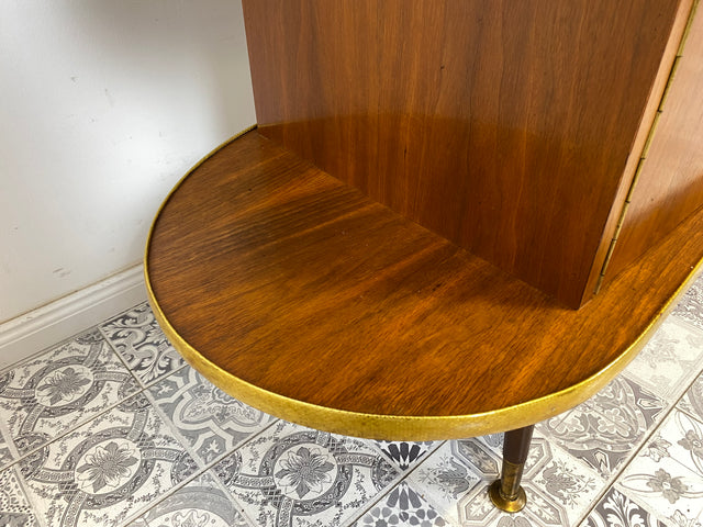 WMK I Ein Unikat I Einzigartige 50er Jahre Bar von Friedrich A. Maschke aus dem Schwarzwald mit handgefertigtem Alpen Relief Gemälde I Hausbar Tresen Wein Schrank Regal Vintage Mid-Century Kunst