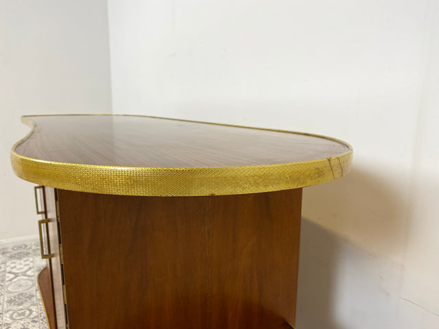 WMK I Ein Unikat I Einzigartige 50er Jahre Bar von Friedrich A. Maschke aus dem Schwarzwald mit handgefertigtem Alpen Relief Gemälde I Hausbar Tresen Wein Schrank Regal Vintage Mid-Century Kunst