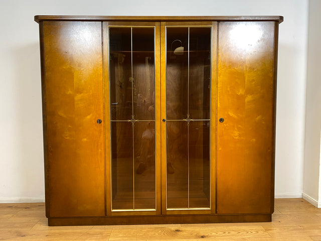 WMK I Versand 85€ I Formschöner und sehr gut erhaltener 50er Jahre Kleiderschrank mit Glastüren I Schrank Wardrobe Schlafzimmer Wäsche Mid-Century Rockabilly Vintage 60er Berlin Leipzig Dortmund