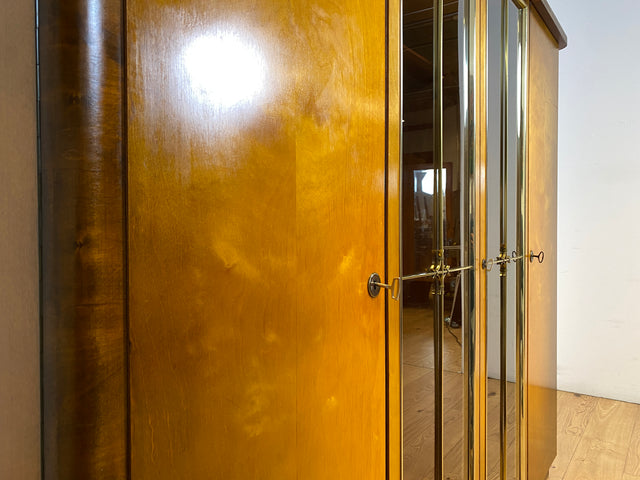 WMK I Versand 85€ I Formschöner und sehr gut erhaltener 50er Jahre Kleiderschrank mit Glastüren I Schrank Wardrobe Schlafzimmer Wäsche Mid-Century Rockabilly Vintage 60er Berlin Leipzig Dortmund
