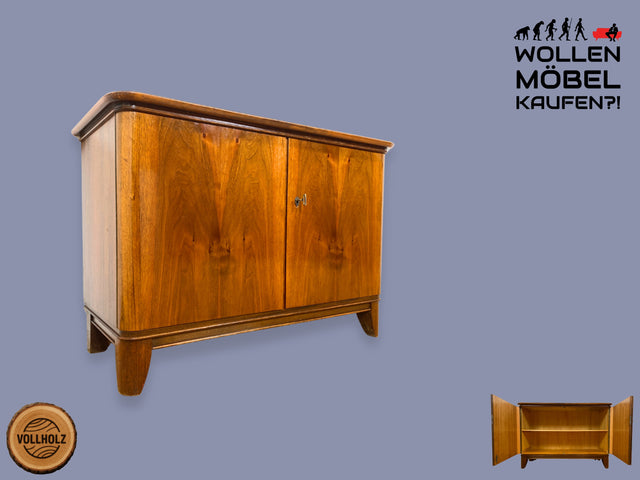 WMK I Formschöne und gut erhaltene 50er Jahre Kommode aus vollem Holz I Sideboard Schrank Anrichte Schuhschrank TV-Lowboard Wickelkommode Mid-Century Rockabilly Vintage 60er Berlin München Hamburg