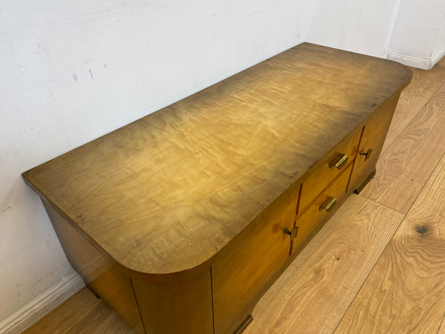 WMK I Formschönes 50er Jahre Lowboard mit Schubladen und Messingbeschlägen I Sideboard Kommode Wäschekommode TV Bank Fernsehkommode Rockabilly Mid-Century Vintage 50er 60er Berlin Düsseldorf Hamburg