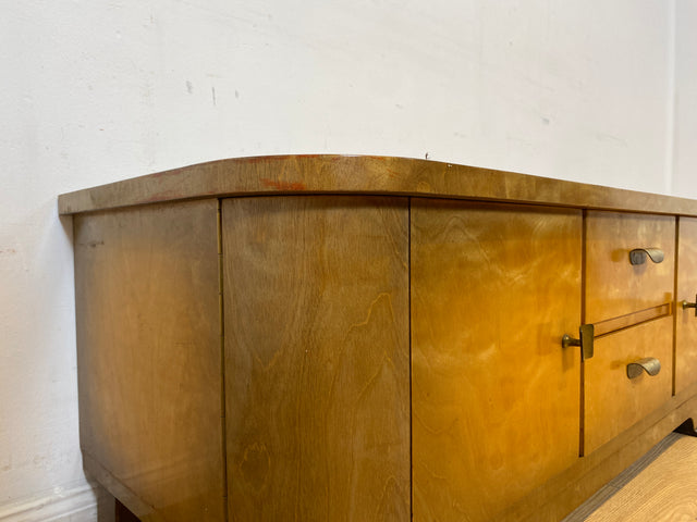 WMK I Formschönes 50er Jahre Lowboard mit Schubladen und Messingbeschlägen I Sideboard Kommode Wäschekommode TV Bank Fernsehkommode Rockabilly Mid-Century Vintage 50er 60er Berlin Düsseldorf Hamburg