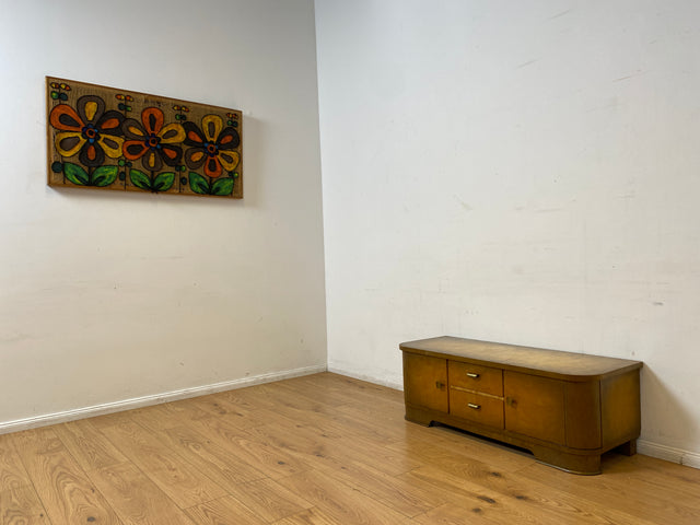 WMK I Formschönes 50er Jahre Lowboard mit Schubladen und Messingbeschlägen I Sideboard Kommode Wäschekommode TV Bank Fernsehkommode Rockabilly Mid-Century Vintage 50er 60er Berlin Düsseldorf Hamburg