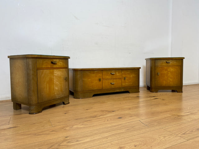 WMK I Formschönes 50er Jahre Lowboard mit Schubladen und Messingbeschlägen I Sideboard Kommode Wäschekommode TV Bank Fernsehkommode Rockabilly Mid-Century Vintage 50er 60er Berlin Düsseldorf Hamburg