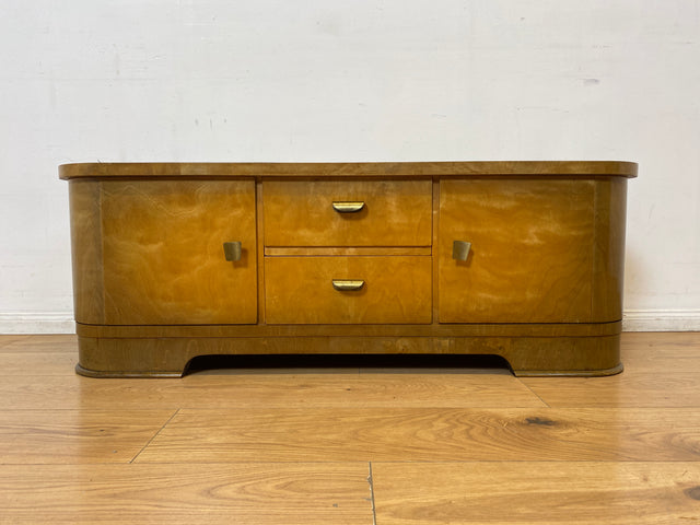 WMK I Formschönes 50er Jahre Lowboard mit Schubladen und Messingbeschlägen I Sideboard Kommode Wäschekommode TV Bank Fernsehkommode Rockabilly Mid-Century Vintage 50er 60er Berlin Düsseldorf Hamburg