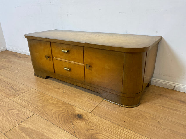 WMK I Formschönes 50er Jahre Lowboard mit Schubladen und Messingbeschlägen I Sideboard Kommode Wäschekommode TV Bank Fernsehkommode Rockabilly Mid-Century Vintage 50er 60er Berlin Düsseldorf Hamburg