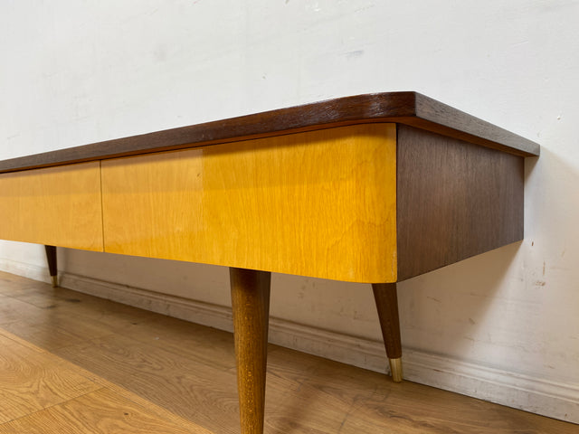 WMK I Schönes langes 50er Jahre Lowboard mit Schubladen und konischen Füßen I Sideboard TV-Lowboard TV Board Bank Fernsehbank Kommode Rack Rockabilly Vintage Mid-Century 60er I Berlin Leipzig München