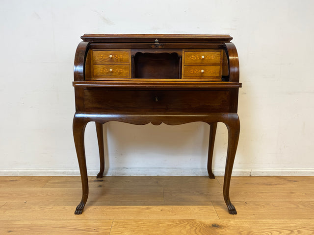 WMK I Eleganter 50er Jahre Sekretär mit ausziehbarer Schreibplatte I Schreibkommode Schreibtisch Schminkkommode Frisierkommode Schreibschrank Chippendale Vintage Mid-Century I Berlin München Frankfurt