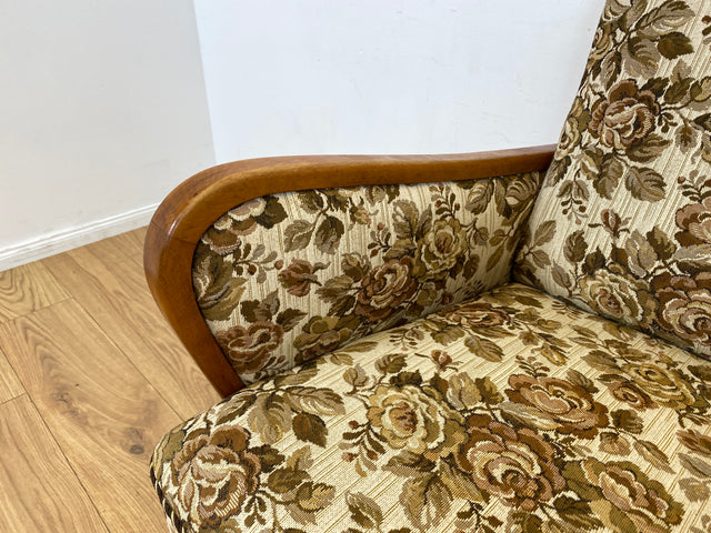 WMK I Versand 85€ I 1/2 Grandioser 50er Jahre Sessel mit floralem Originalbezug und Federkern I Clubsessel Armchair Sitzgarnitur Sitzgruppe Mid-Century Vintage 60er Blumenmuster Berlin Bremen Bayern