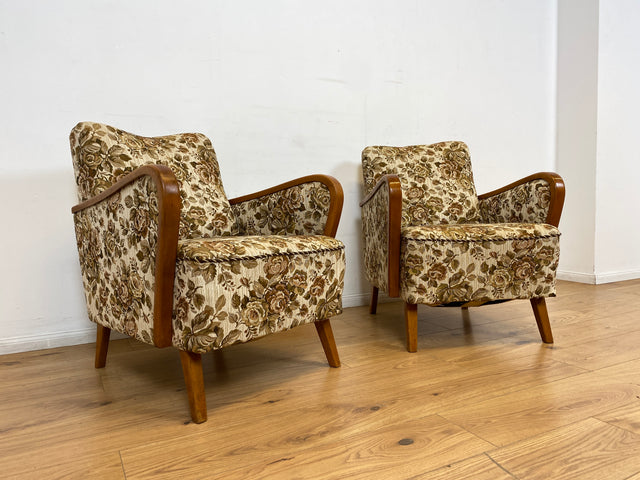 WMK I Versand 85€ I 1/2 Grandioser 50er Jahre Sessel mit floralem Originalbezug und Federkern I Clubsessel Armchair Sitzgarnitur Sitzgruppe Mid-Century Vintage 60er Blumenmuster Berlin Bremen Bayern