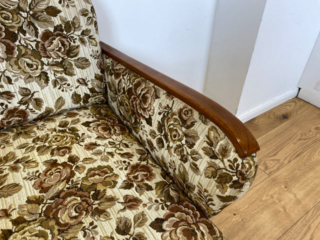 WMK I Versand 85€ I Grandioses 50er Jahre Sofa mit floralem Originalbezug und Federkern I Couch 3-Sitzer 3er Sitzgarnitur Sitzgruppe Mid-Century Vintage 60er Blumenmuster Berlin Frankfurt Düsseldorf
