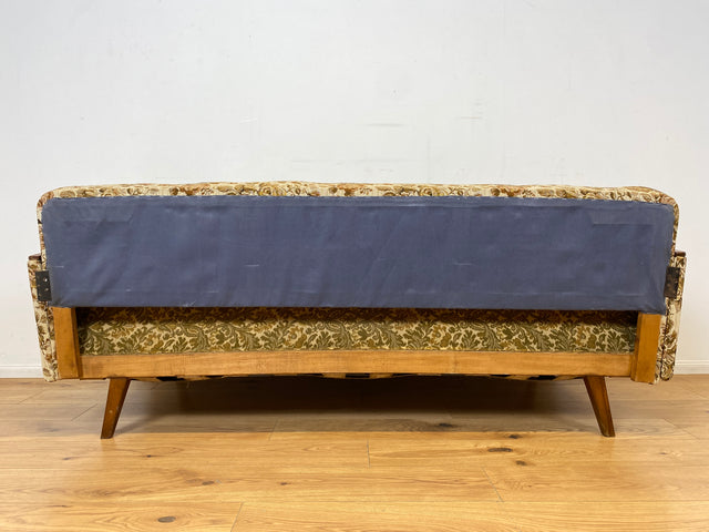 WMK I Versand 85€ I Grandioses 50er Jahre Sofa mit floralem Originalbezug und Federkern I Couch 3-Sitzer 3er Sitzgarnitur Sitzgruppe Mid-Century Vintage 60er Blumenmuster Berlin Frankfurt Düsseldorf