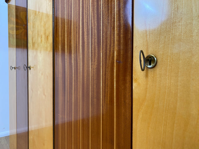 WMK # Formschöner und gut aufgeteilter 60er Jahre Kleiderschrank Modell Dominia von VEB Heidenau # Schrank Schlafzimmerschrank Wardrobe Wäscheschrank DDR Rockabilly Vintage 50er 60er Retro Mid-Century